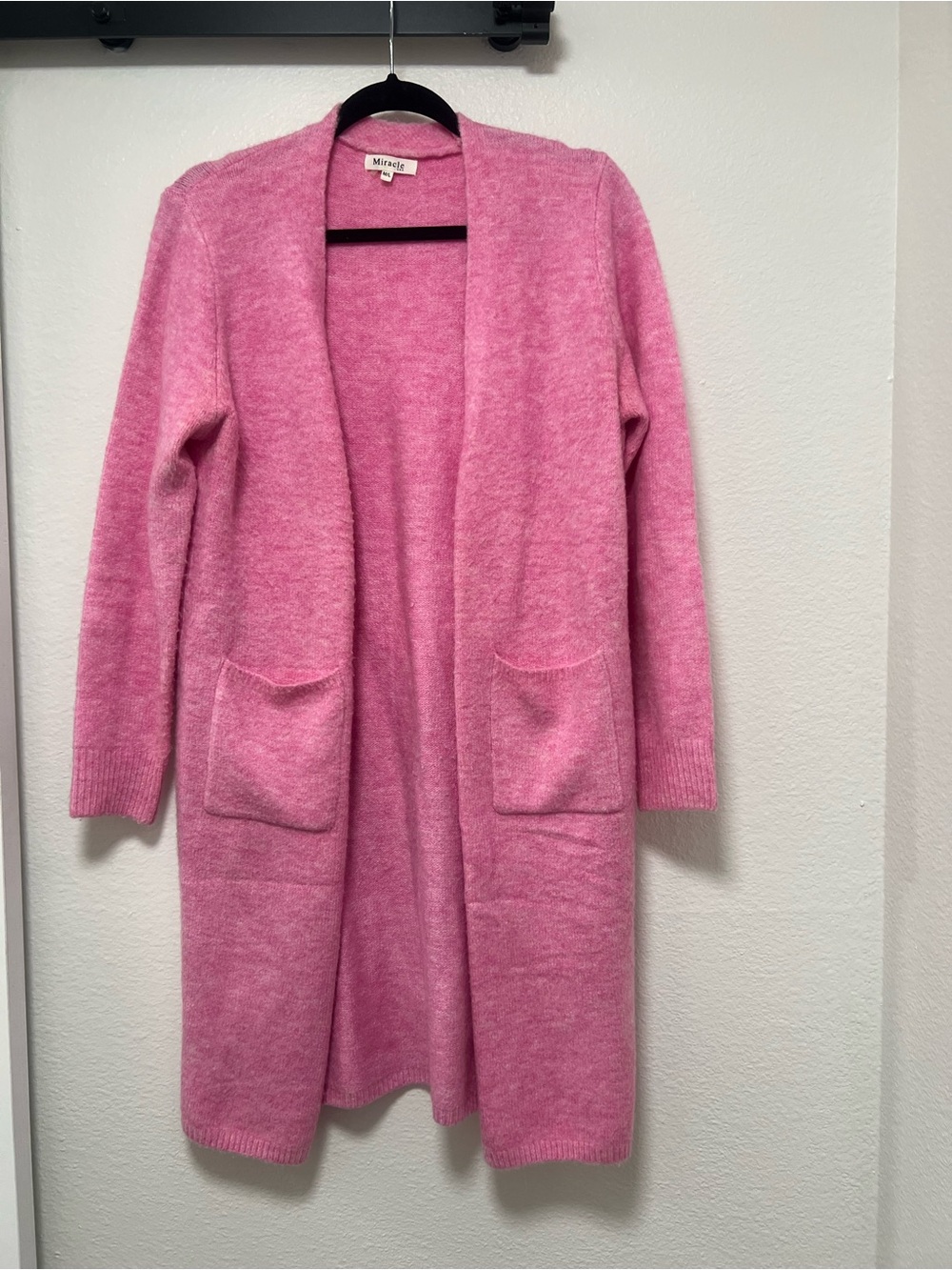 Miracle Pink Open-Front Longline Cardigan